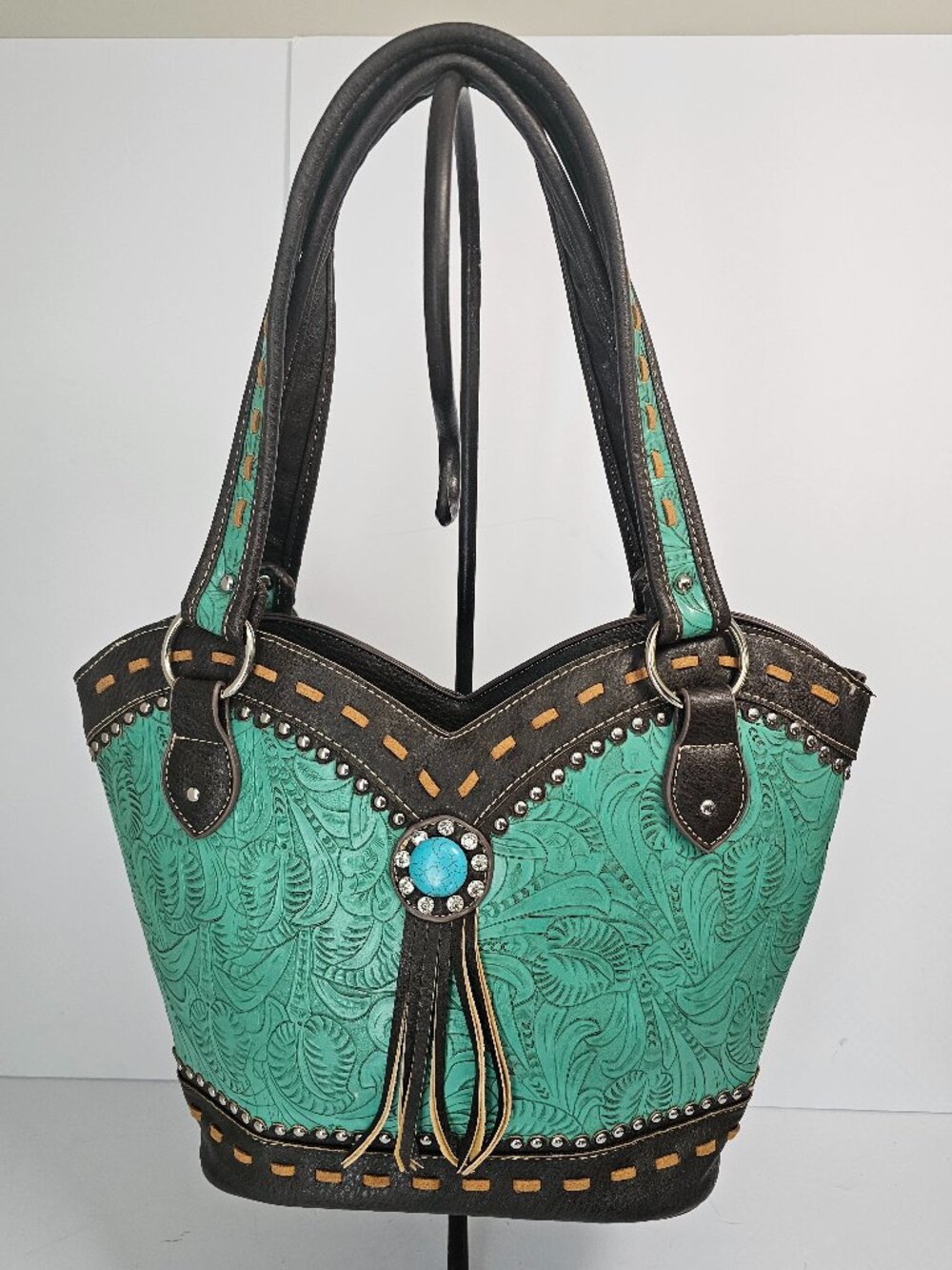 Unbranded Bag Turquiose Western Embossed Boho Conceal & Carry